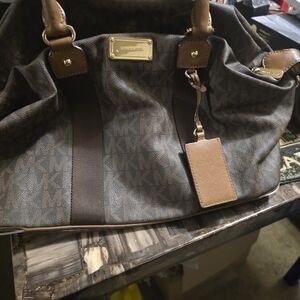 Michael Kors Brown and Tan Monogram Bag